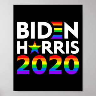 Póster Bandera del arcoíris del orgullo gay Lgbt Biden Ha