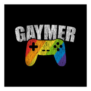 Póster Bandera del arcoiris gay jugando a la homosexualid