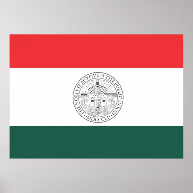Póster Bandera del condado de San Diego (Frente)