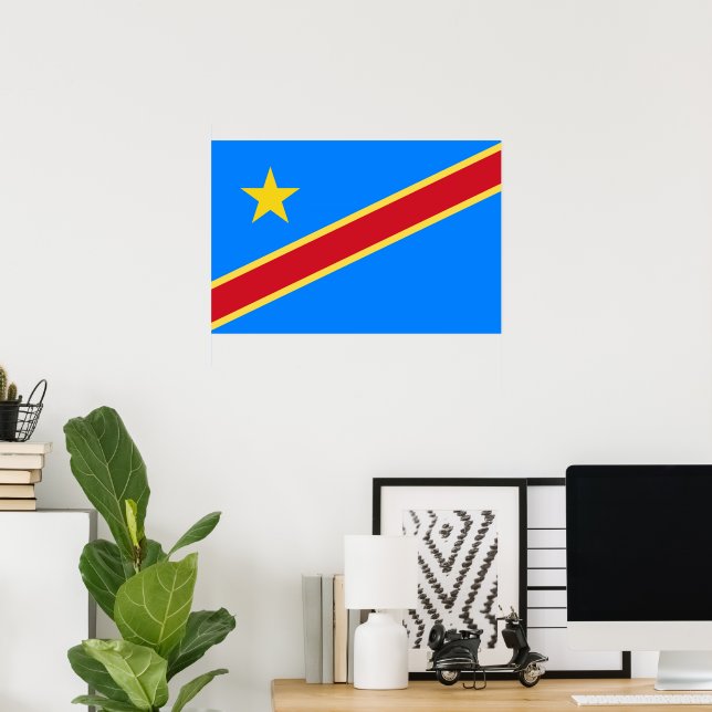 Póster Bandera del Congo (Oficina en casa)
