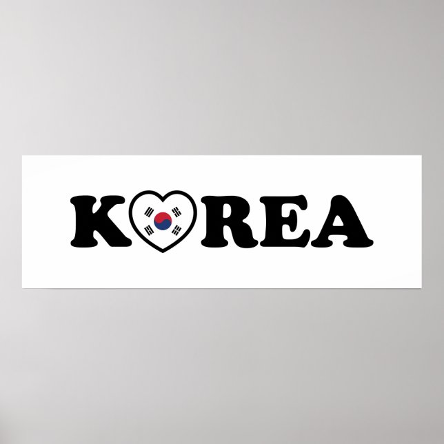 Póster Bandera del Corazón de Amor de Corea (Frente)