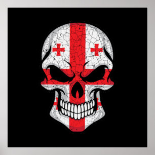 Póster Bandera del cráneo sonriente de Georgia