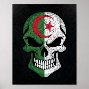 Póster Bandera del cráneo sonriente en Argelia