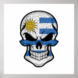 Póster Bandera del Cráneo Sonriente en Uruguay