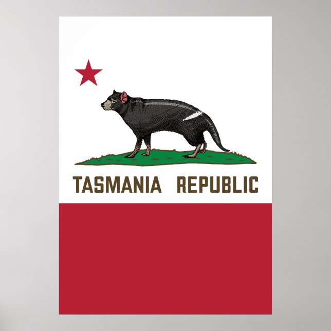 Póster Bandera del demonio de Tasmania (Frente)