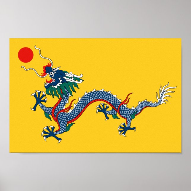 Póster Bandera del dragón amarillo imperial, dinastía Qin (Frente)