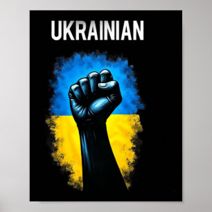 Póster Bandera del ejército de Ucrania Símbolo de trident