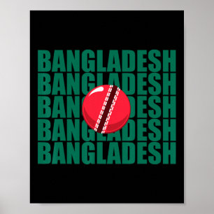 Póster Bandera del equipo nacional de cricket de Ngladesh