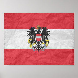 Póster Bandera del Escudo de Armas de Austria