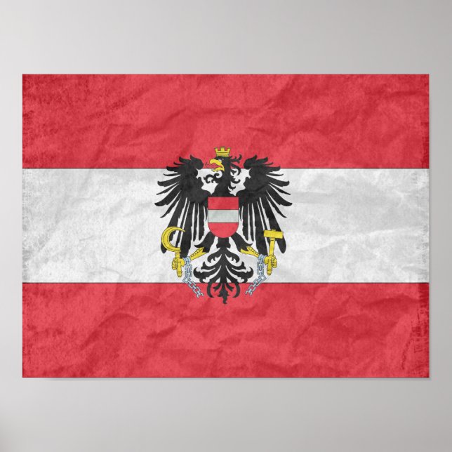 Póster Bandera del Escudo de Armas de Austria (Frente)