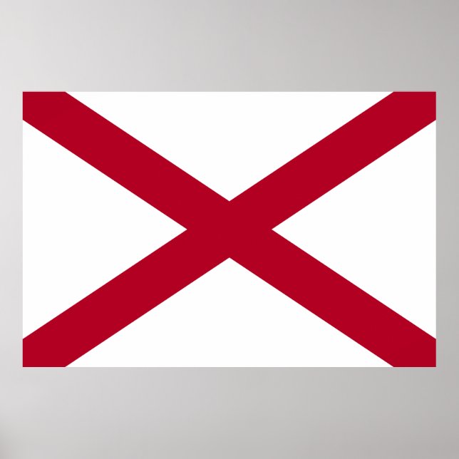 Póster Bandera del estado de Alabama (Frente)