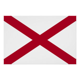 Póster Bandera del estado de Alabama