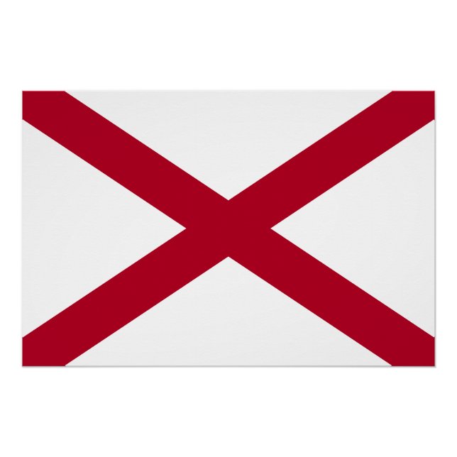 Póster Bandera del estado de Alabama (Anverso)