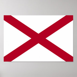 Póster Bandera del estado de Alabama
