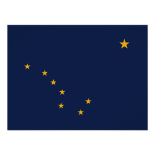 Póster Bandera del estado de Alaska