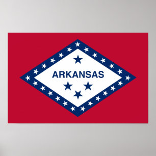 Póster Bandera del estado de Arkansas