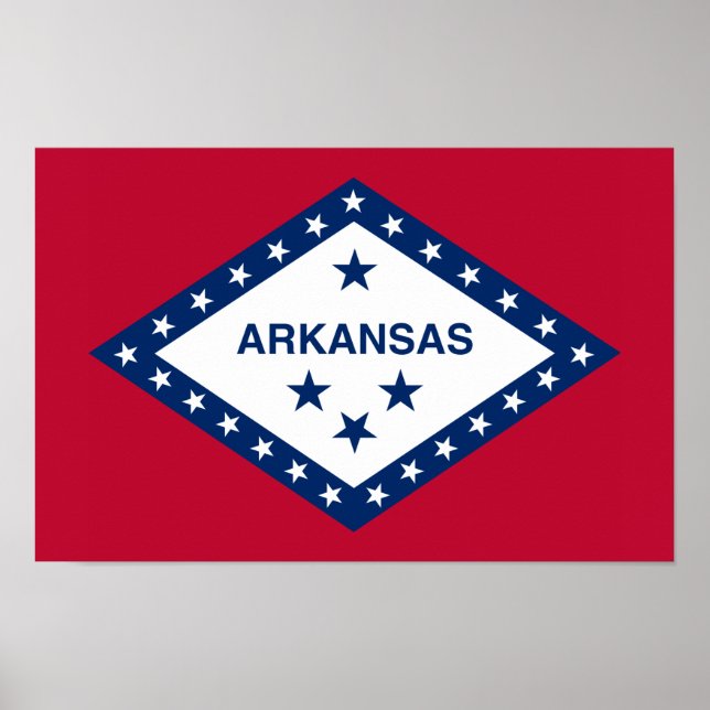 Póster Bandera del estado de Arkansas (Frente)