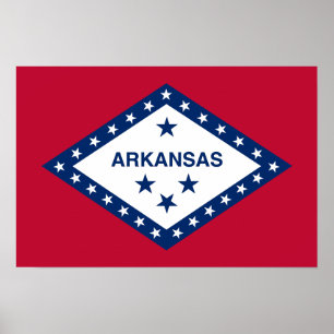 Póster Bandera del estado de Arkansas
