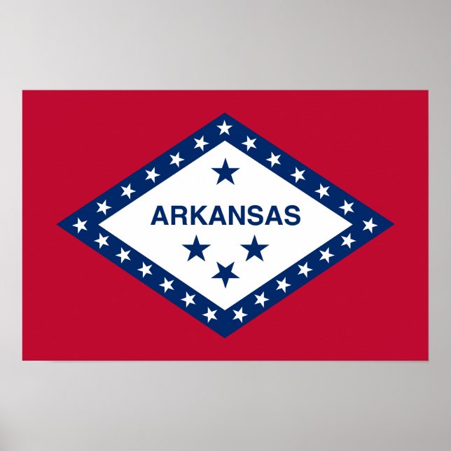 Póster Bandera del estado de Arkansas (Frente)