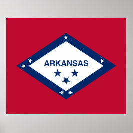 Póster Bandera del estado de Arkansas