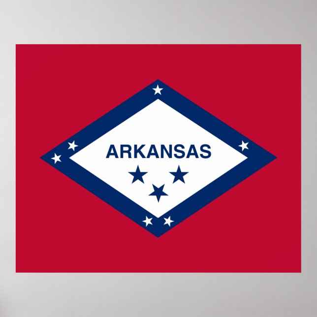 Póster Bandera del estado de Arkansas (Frente)