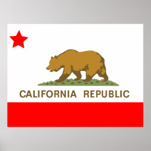 Póster Bandera del estado de California