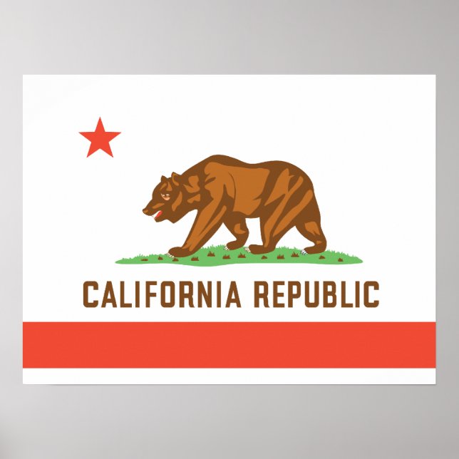 Póster Bandera del estado de California (Frente)