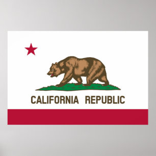 Póster Bandera del estado de California