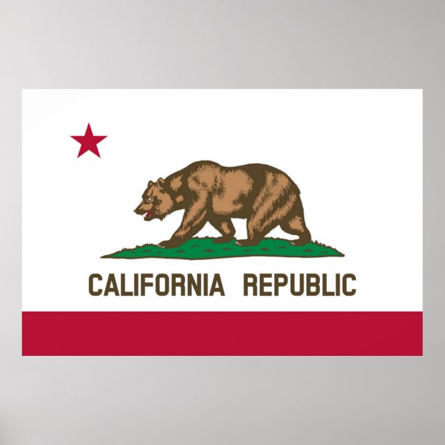 Póster Bandera del estado de California (Frente)