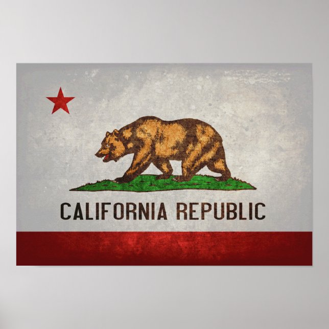Póster Bandera del estado de California (Frente)