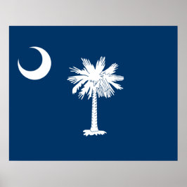 Póster Bandera del estado de Carolina del Sur