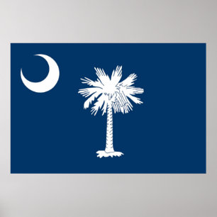 Póster Bandera del estado de Carolina del Sur