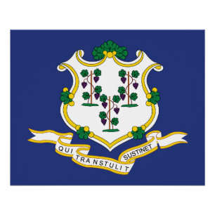 Póster Bandera del estado de Connecticut