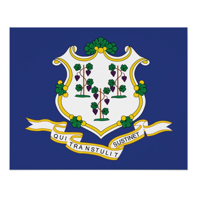 Póster Bandera del estado de Connecticut (Anverso)
