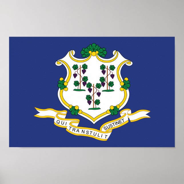 Póster Bandera del estado de Connecticut (Frente)