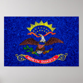 Póster Bandera del Estado de Dakota del Norte