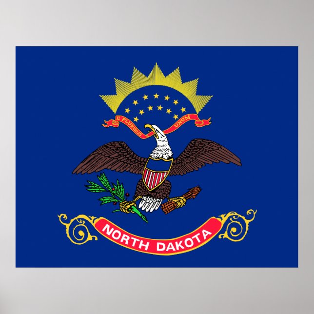 Póster Bandera del estado de Dakota del Norte (Frente)