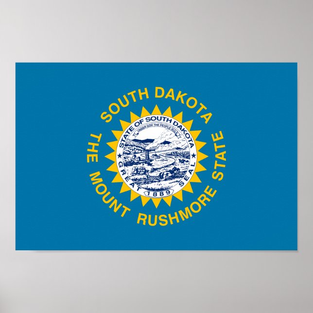 Póster Bandera del Estado de Dakota del Sur (Frente)