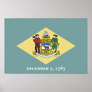 Póster Bandera del estado de Delaware