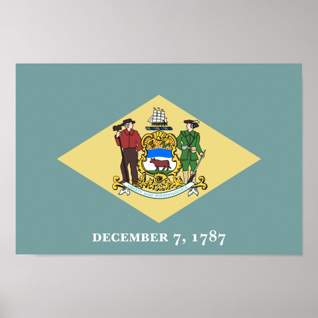 Póster Bandera del estado de Delaware (Frente)