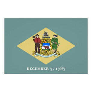 Póster Bandera del estado de Delaware
