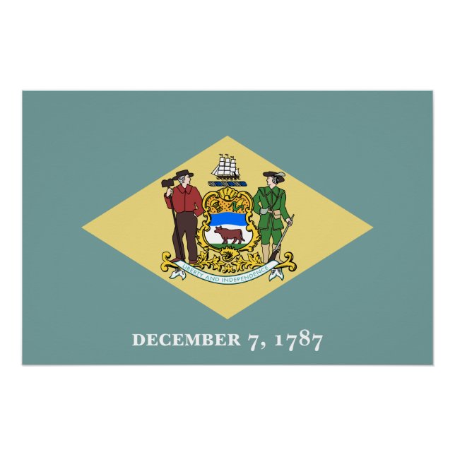 Póster Bandera del estado de Delaware (Anverso)