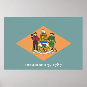 Póster Bandera del Estado de Delaware