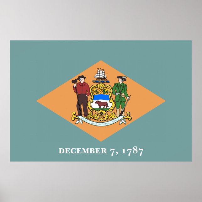 Póster Bandera del Estado de Delaware (Frente)