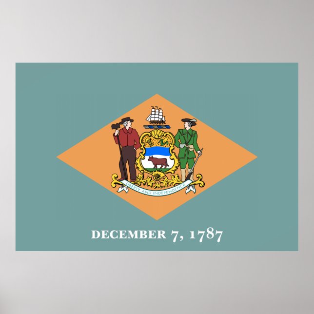 Póster Bandera del Estado de Delaware (Frente)