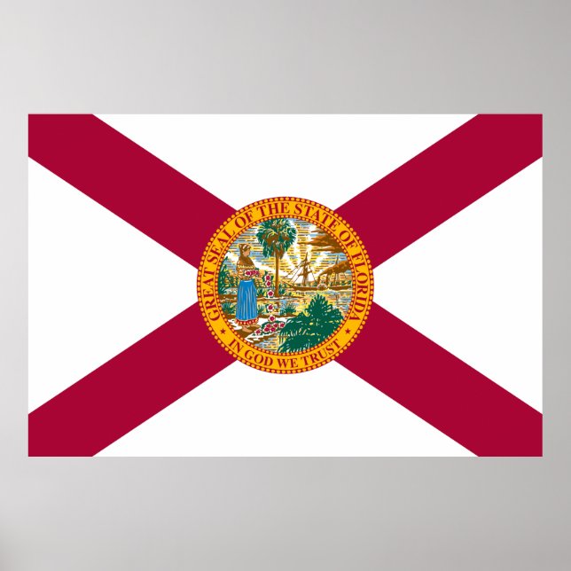 Póster Bandera del estado de Florida (Frente)