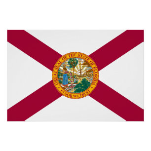 Póster Bandera del estado de Florida