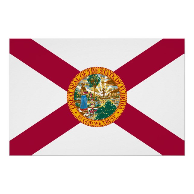Póster Bandera del estado de Florida (Anverso)