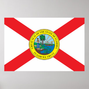 Póster Bandera del estado de Florida