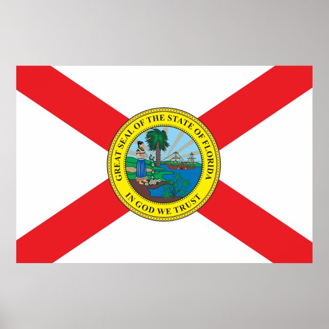 Póster Bandera del estado de Florida (Frente)